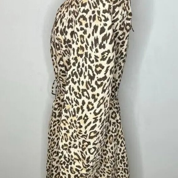 J Crew Leopard Print Long Sleeve Dress LT NWOT #BL023 - Picture 7 of 9